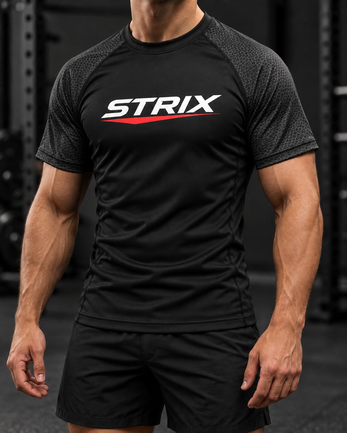 Black carbon short sleeve - faceless model view