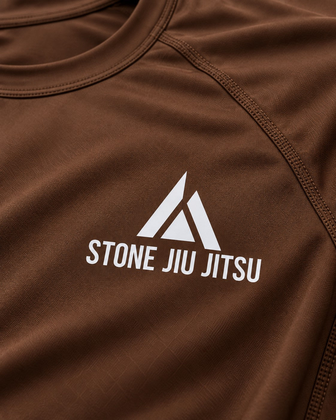 Stone Brown Rash Guard - fabric and seam detail