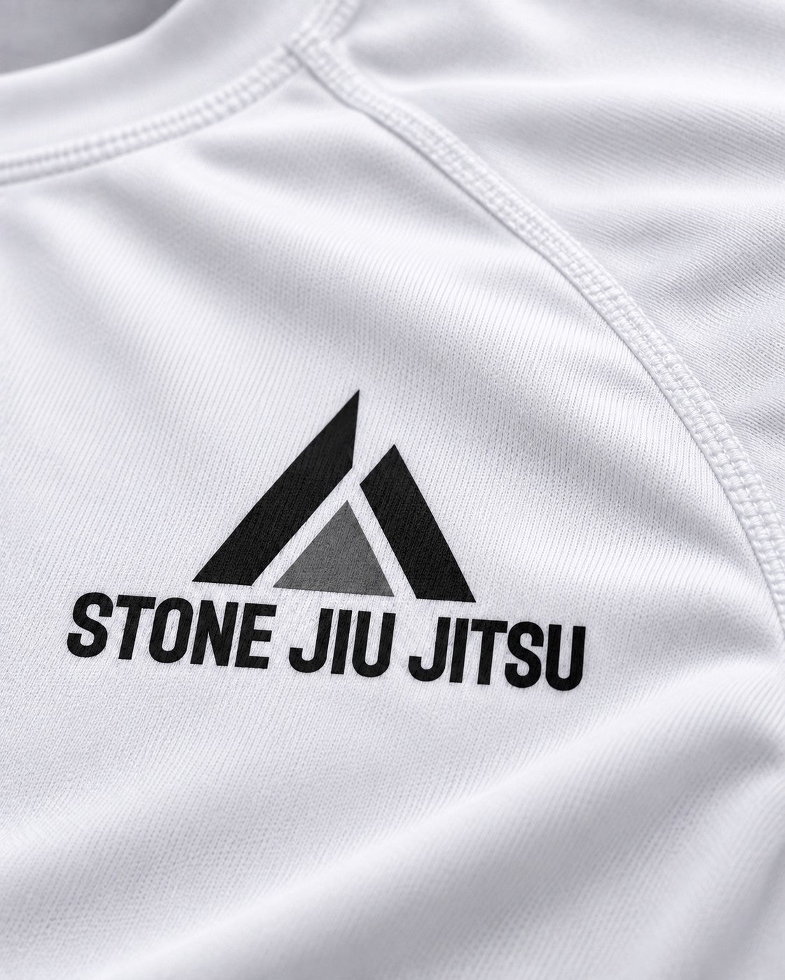 STONE white rash guard - fabric and seam detail