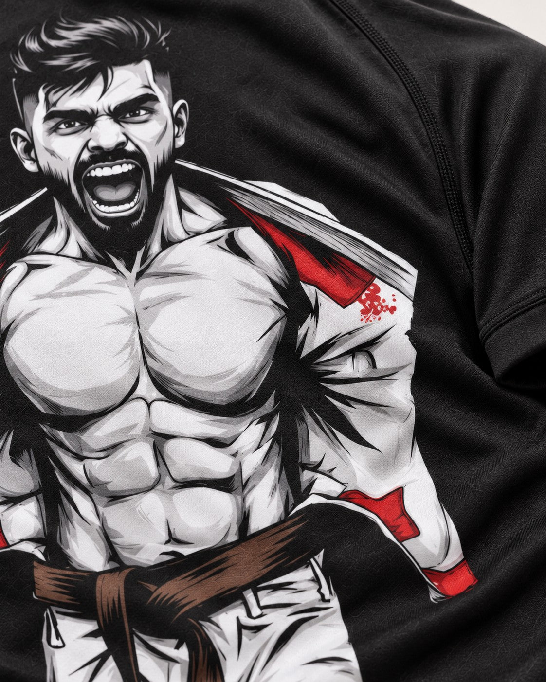 AQeel STONE rash guard - fabric and seam detail