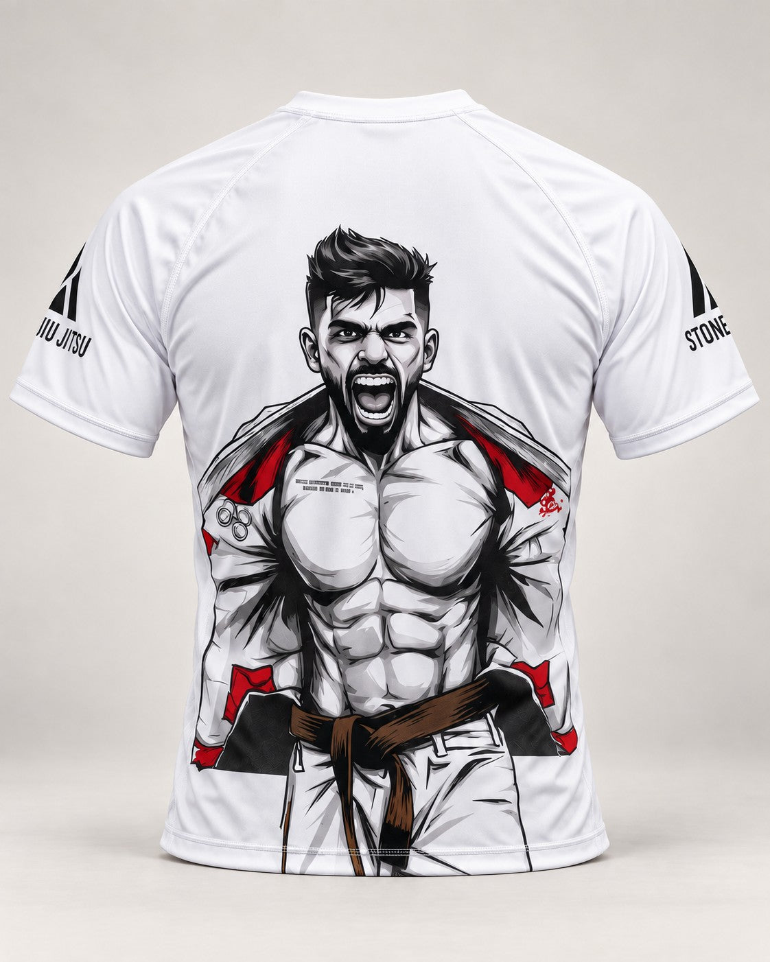 AQeel white short sleeve - back view