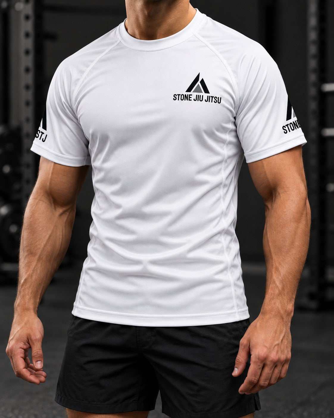 AQeel white short sleeve - faceless model view