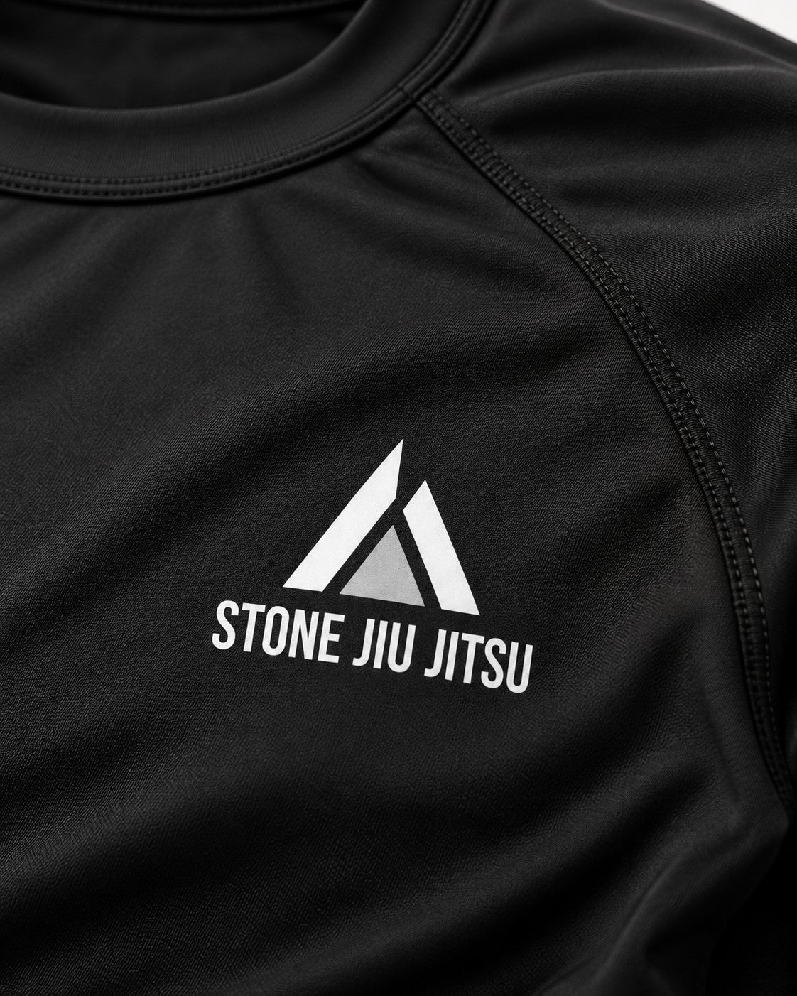 STONE Black Short Sleeve - fabric and seam detail
