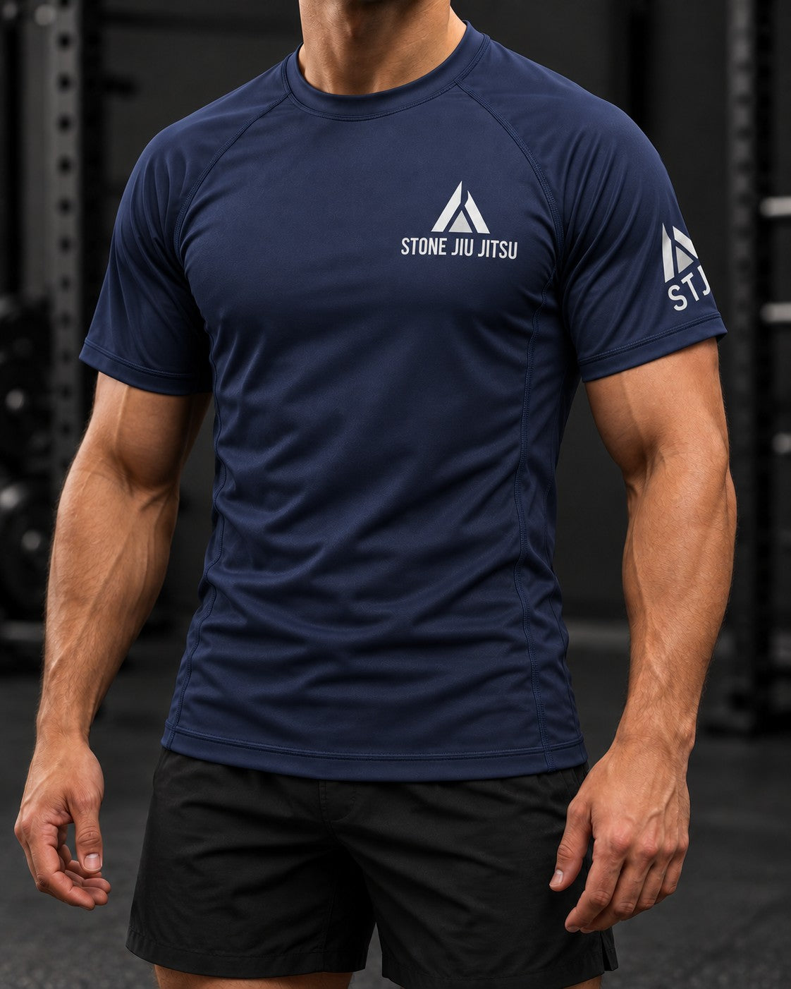 STONE Blue short sleeve - faceless model view