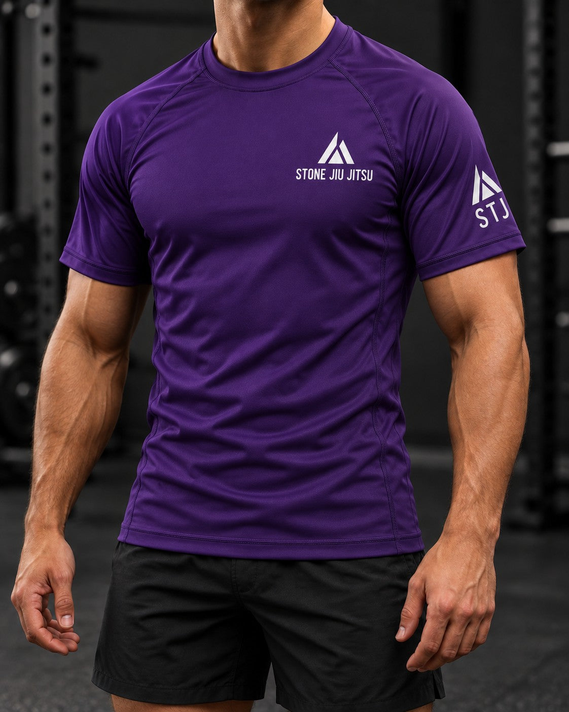 Stone Purple Rash Guard - faceless model view