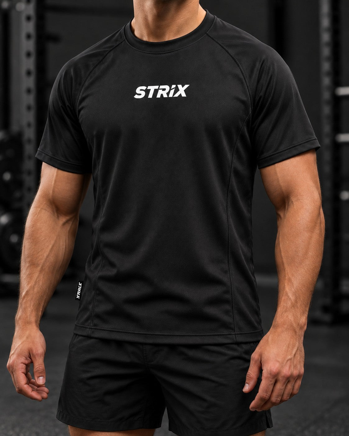 Black Strix T-shirt - faceless model view
